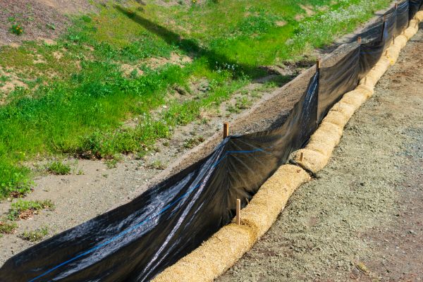 Straw Wattle Installation in Sandy